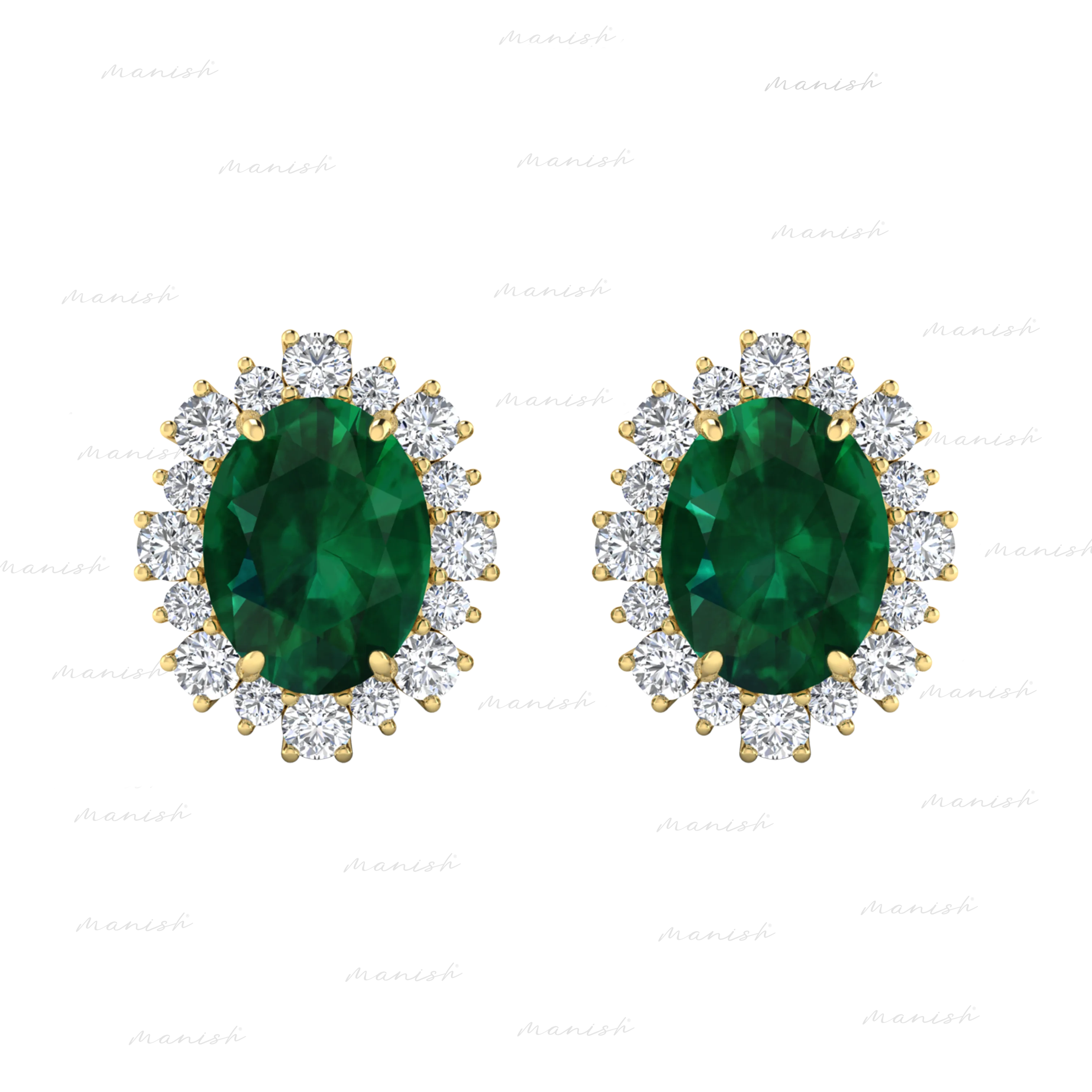 Ella Diamond and Emerald Earrings